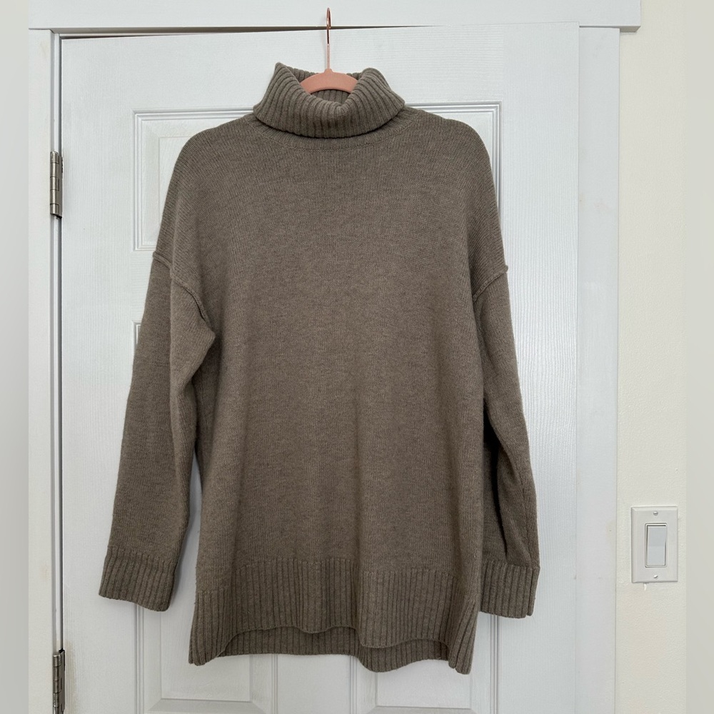 Zara Taupe Wool Turtleneck Sweater